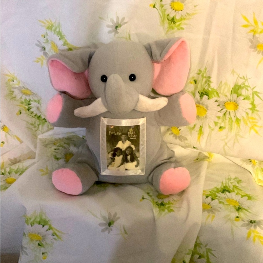 Stuffed elephant photo frame